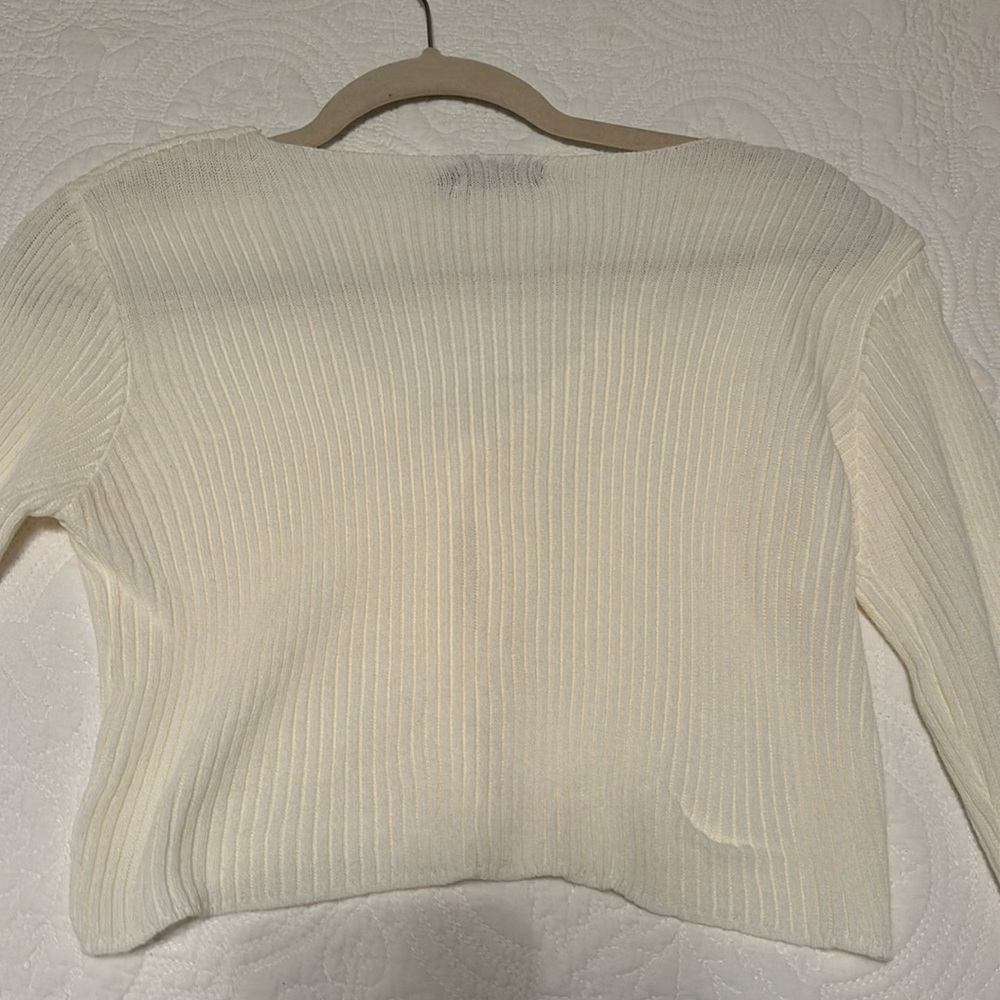 NWOT RARE NastyGal Open Tie Cardigan in Cream Size M - Picture 14 of 16